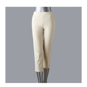 Simply Vera Vera Wang Cream High Waisted Ankle Pants Stretch Work Trousers Size